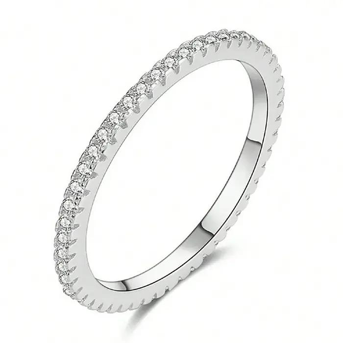 Bague classique en argent Sterling 925 pour femmes, magnifique bague en Zircon scintillant, fiançail