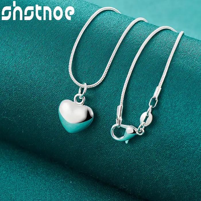 SHSTONE-Collier Coeur en Or 18K pour Femme et Homme, Bijoux à Breloques pour ixde Mariage et Fiançailles, Cadeaux d'Anniversaire pour Amoureux