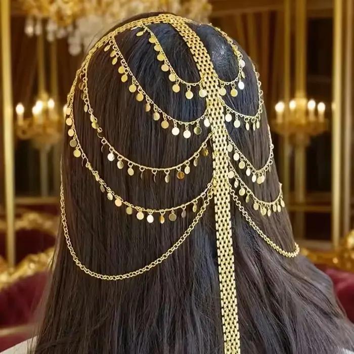 Chaîne de tête de mariée tendance style ethnique kurde