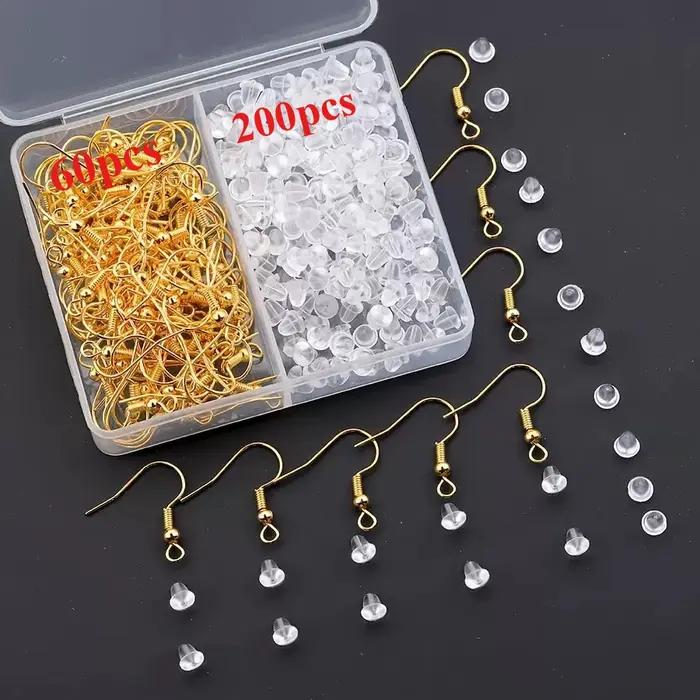 1 boîte de 260 pièces pour la fabrication de boucles d'oreilles