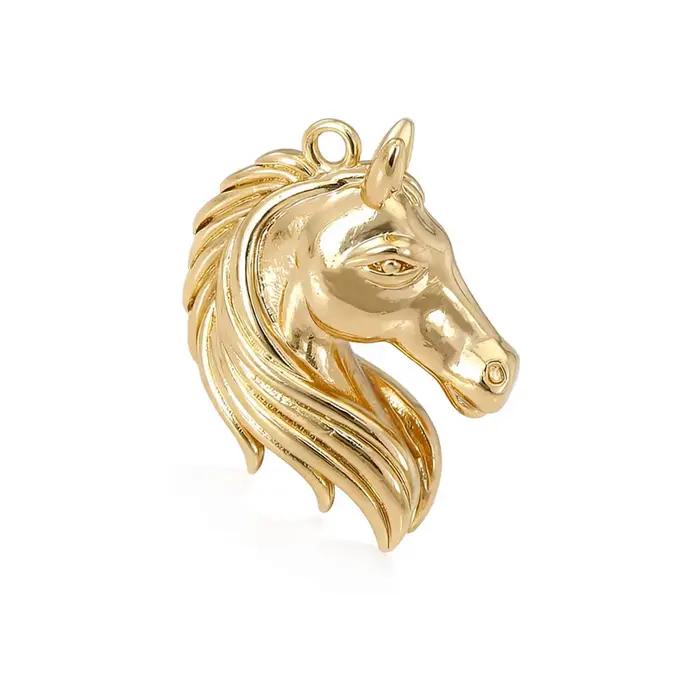 Pendentifs Breloques Cheval Pégase en Laiton Couleur Or 18K, Accessoires de Bijoux Colliers Boucles d'Oreilles de Haute Qualité, Boutique Officielle Rosediy