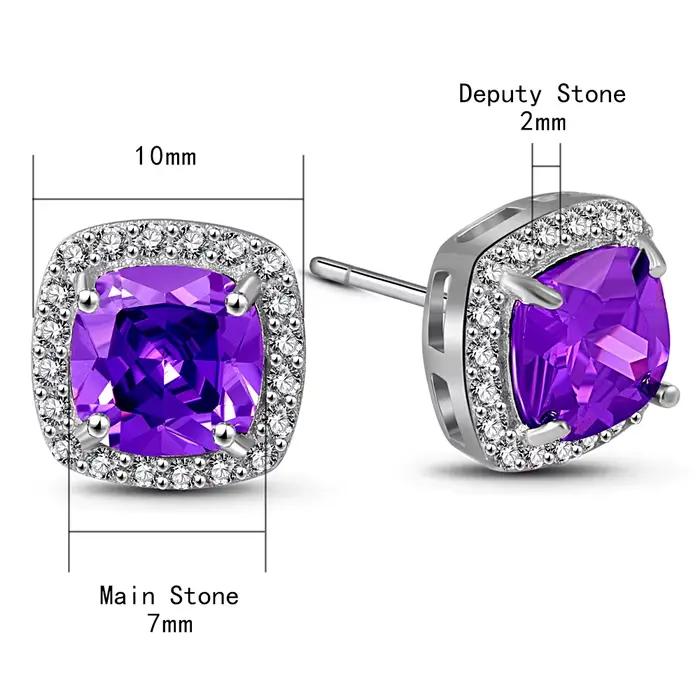 Boucles d'oreilles en améthyste naturelle pour femmes