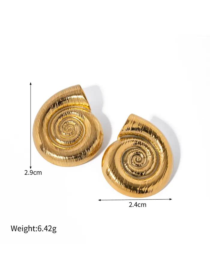 Uworld mode océan mer étoile boucles d'oreilles 18K couleur or plaqué acier inoxydable lisse grande