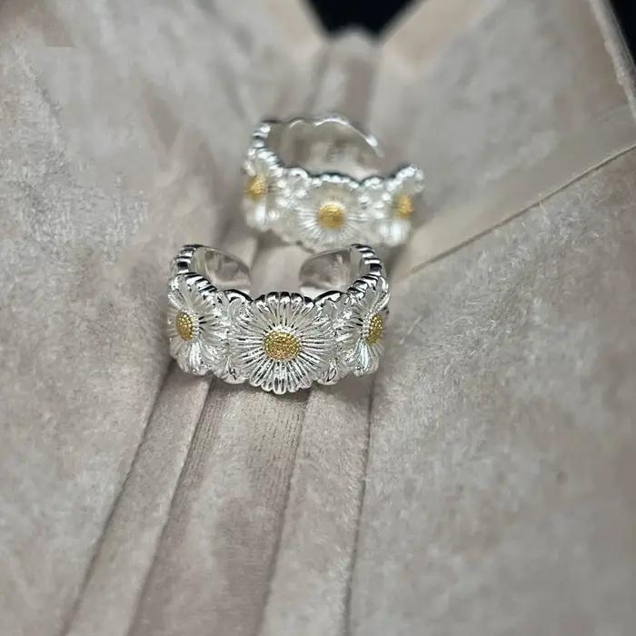 Bague tendance en argent sterling S925 de style français