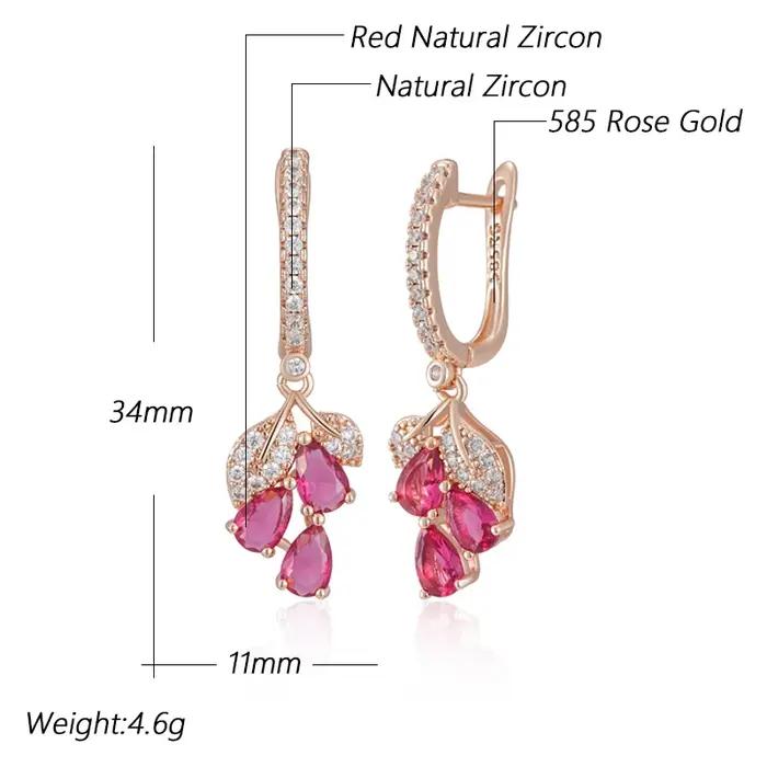 Wbmqda – boucles d'oreilles longues en forme de fleur de grenade rouge pour femmes