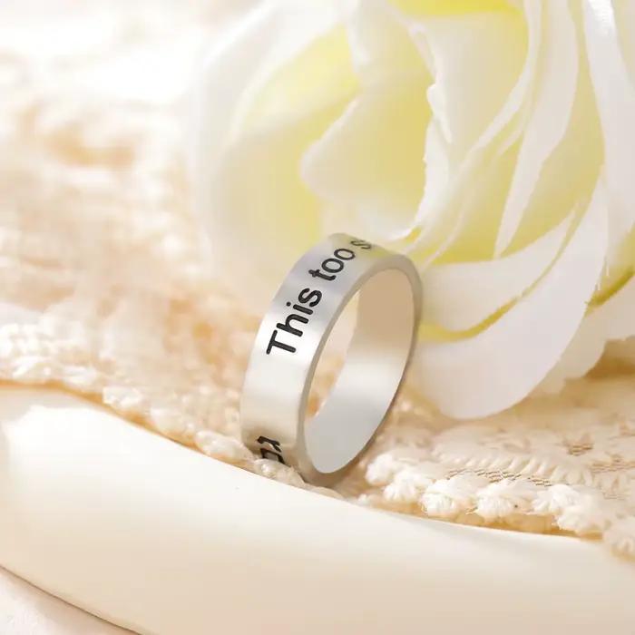 Dawapara – bague avec lettre hébreu, ce aussi passe-partout, verset de la Bible, bague de bénédiction, passe-passer juif, bijoux Judaica en acier inoxydable