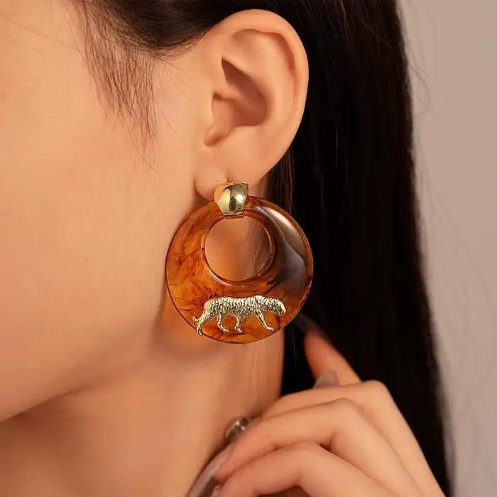 Bague Maillard Vintage incrustée de léopard et de tigre