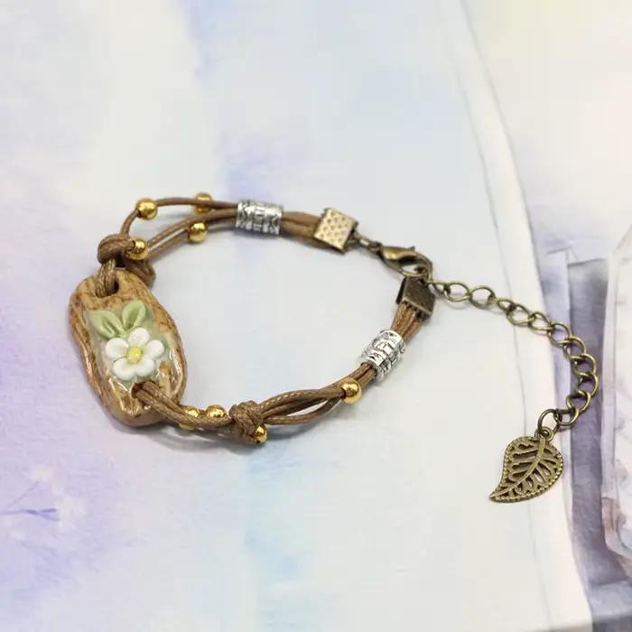 Bracelets porte-bonheur en céramique faits à la main, Bracelets enroulés pour femmes, bijoux et accessoires de mode, vente en gros # BY329