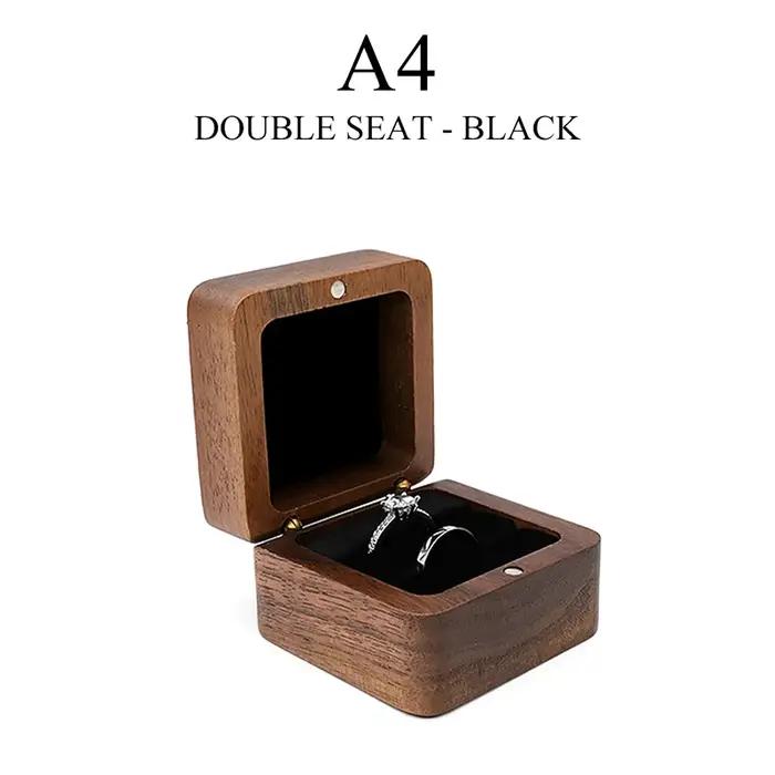 Boîte à matiques en bois pour amoureux, présentoir à bijoux, porte-bague pour proposition, fiançailles, mariage, cadeau d'amour des travailleurs du mariage doré