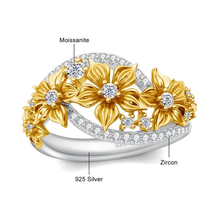 Bague en moissanite avec certificat pour femme