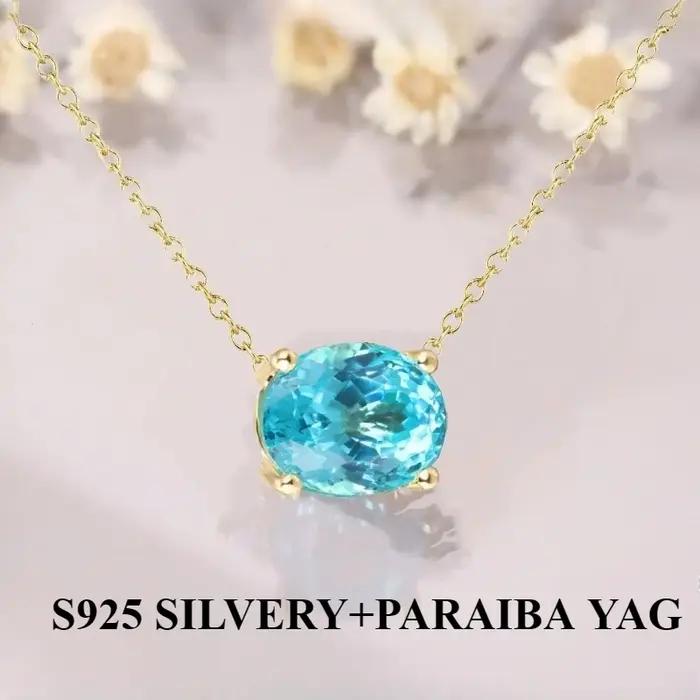 100% 925 argent Vintage élégant forme ovale pendentif collier pour adolescent