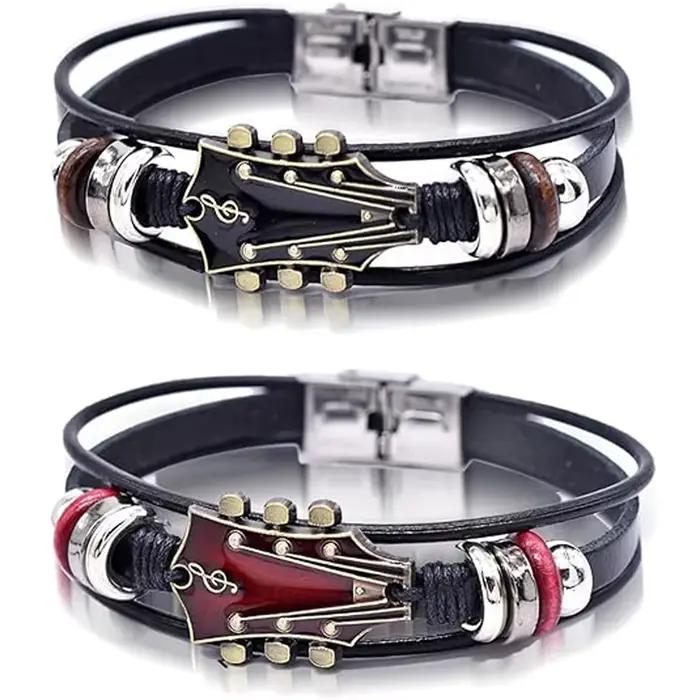 Bracelet de guitare rétro en simili cuir
