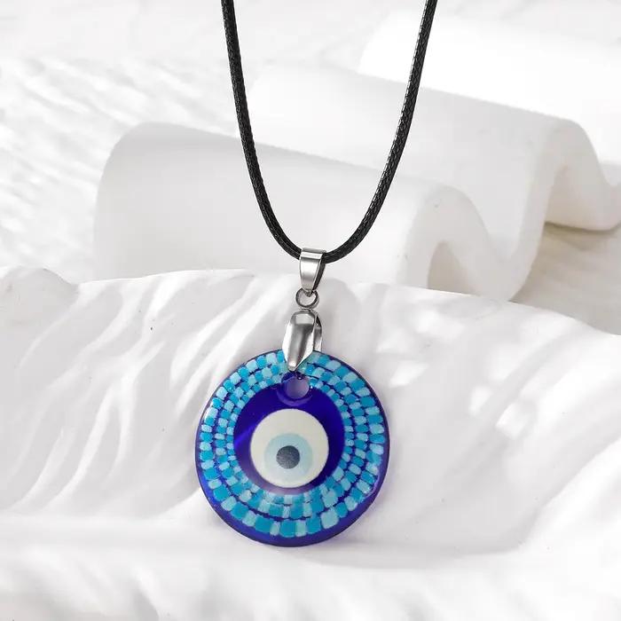 Collier ULBoho Flower Blue Evil Eyes pour hommes et femmes, pull turc Lucky Eye, rétro, coloré, nouv