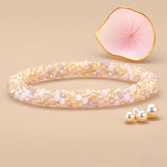 Bohème perles colorées femme Bracelet 6 couleurs petite perle de cristal doux décontracté brin Braslet fête Festival filles cadeau Joias