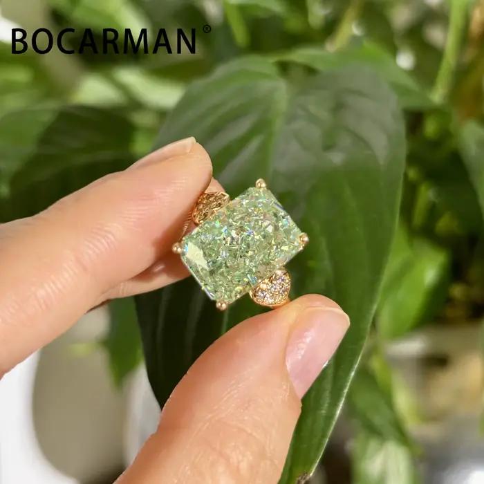BOCARMAN – bague en zircon vert menthe pour femmes