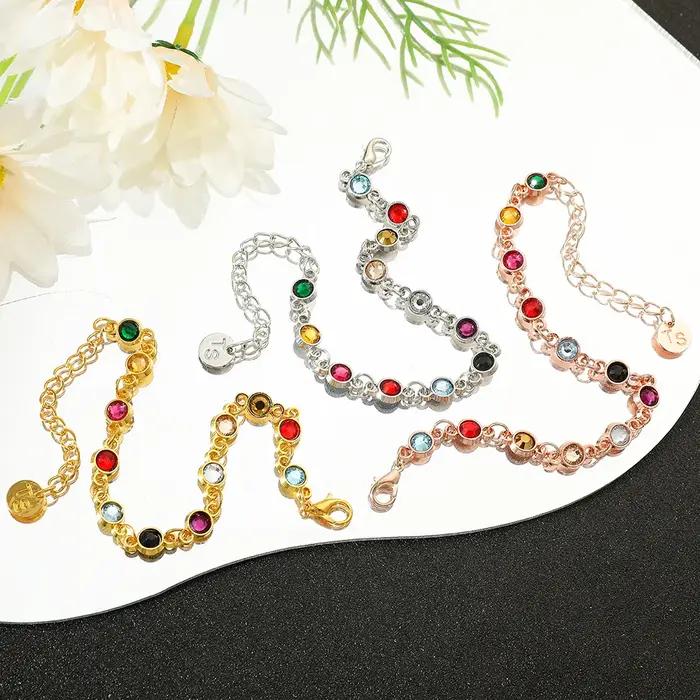 Bracelet de perles de strass colorées pour femmes bracelet commémoratif bord de mer bijoux de fête d'amitié à la mode polyvalent et confortable