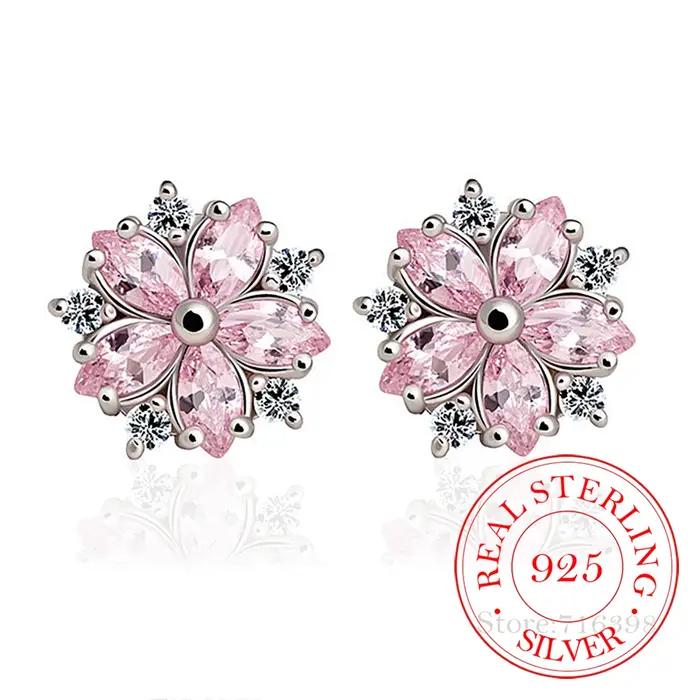 Boucles d'oreilles flocon de neige en argent Sterling 925