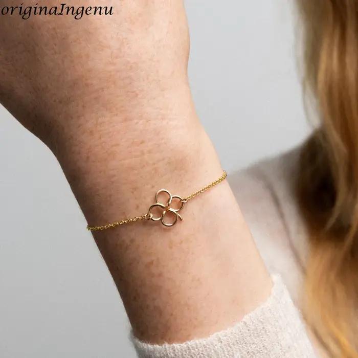 Bracelet Lucky Me en or 14 carats, fleurs faites à la main, bijoux pour femmes, bracelets assortis,