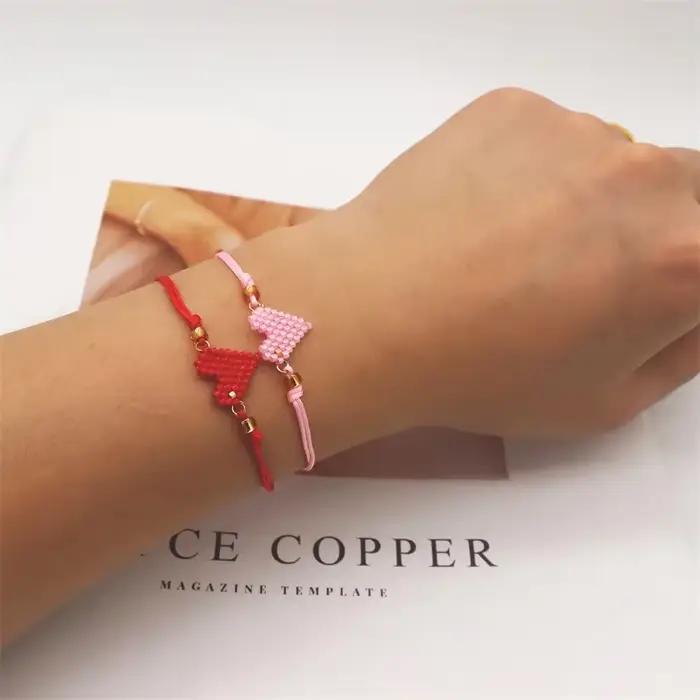 Bracelet en verre rouge cœur forme squelette femme ethnique bijou cadeau pour filles occasions spéciales