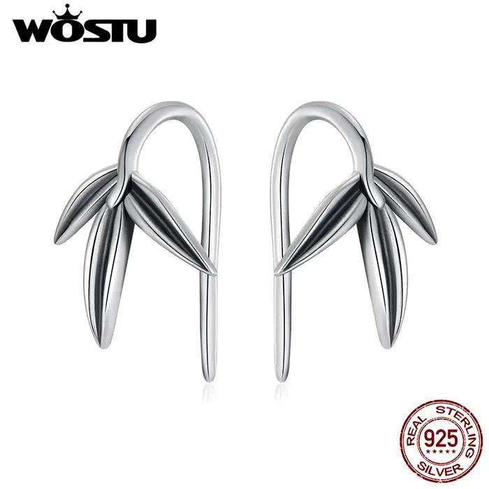 Boucles d'oreilles à tige en bambou brillant pour femme