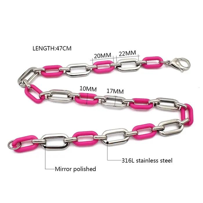 Collier en acier inoxydable avec chaîne en maillons arrondis or foncé pour femmes occasions spéciales