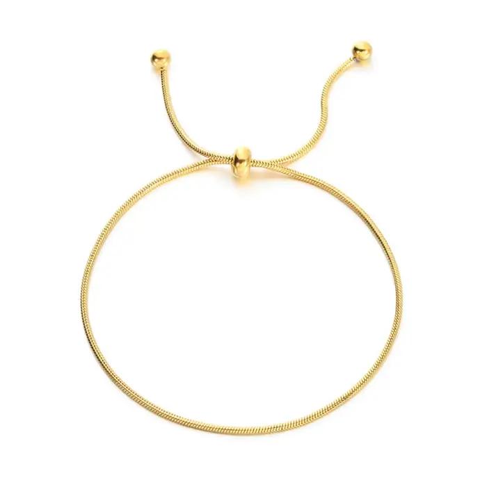 Bracelet réglable en chaîne serpent en acier inoxydable or plaqué rhodium imitation pour femmes et filles occasions spéciales elegance sophistiquée