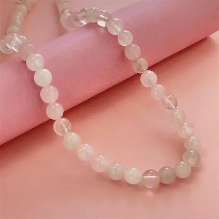 Collier de perles de cristal naturel rose, fermoir ster corrigé, adapté aux hommes et aux femmes