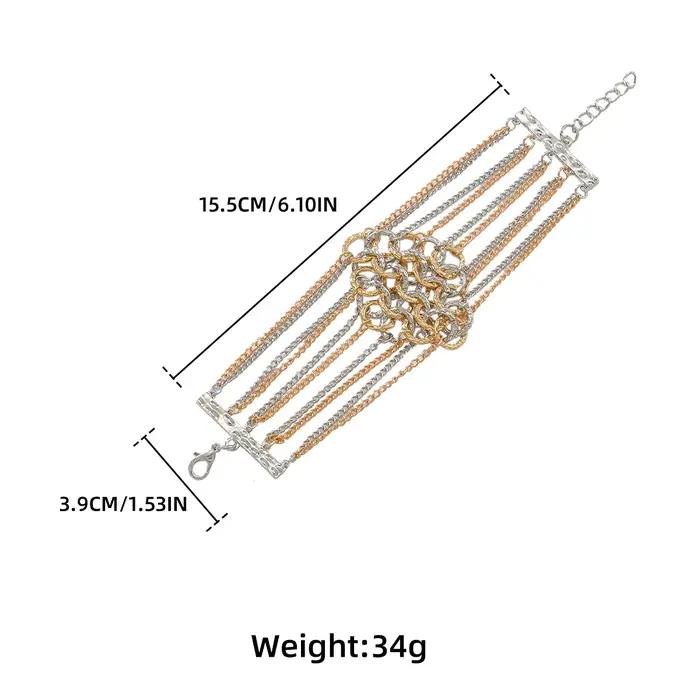 Bracelets multicouches en chaînes métalliques pour femmes style moderne motifs géométriques tracker d'humeur cadeaux de fête occaions spéciales