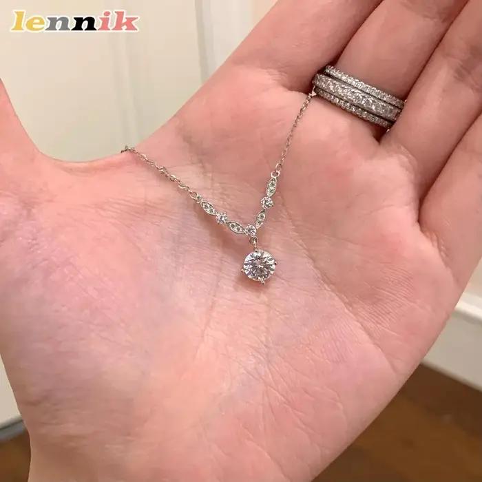 Collier en Argent Pur Scintillant de Luxe avec Zircon pour Femme