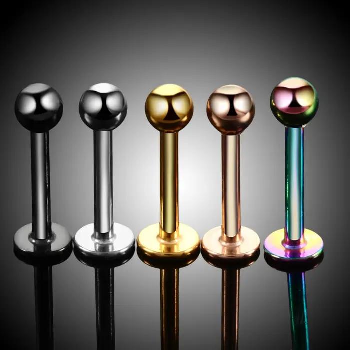 10 pièces/lot acier 16G Tragus Helix barre 3mm boule Labret lèvre