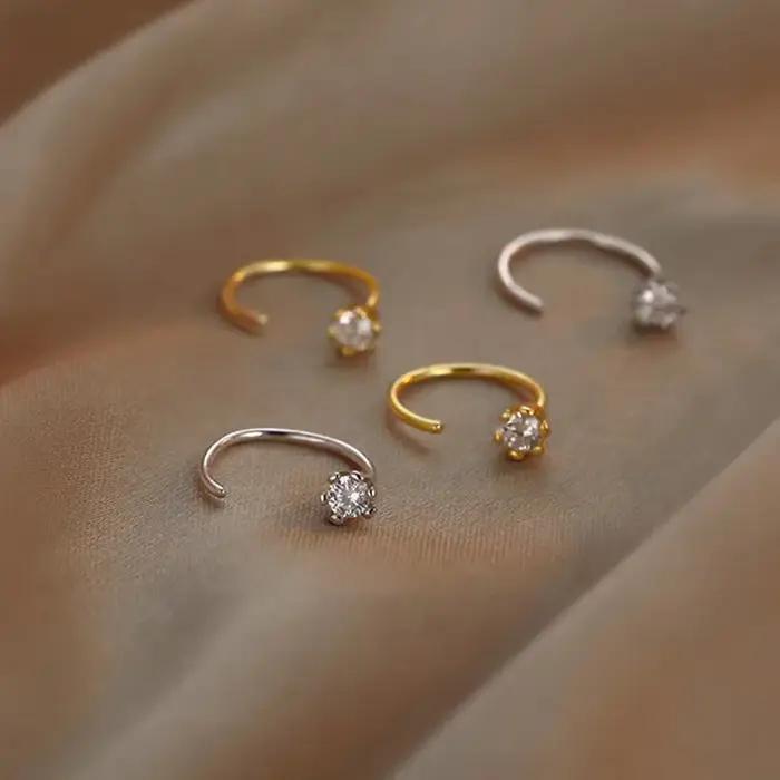 Boucles d'oreilles élégantes minimalistes en Zircon pour adolescents