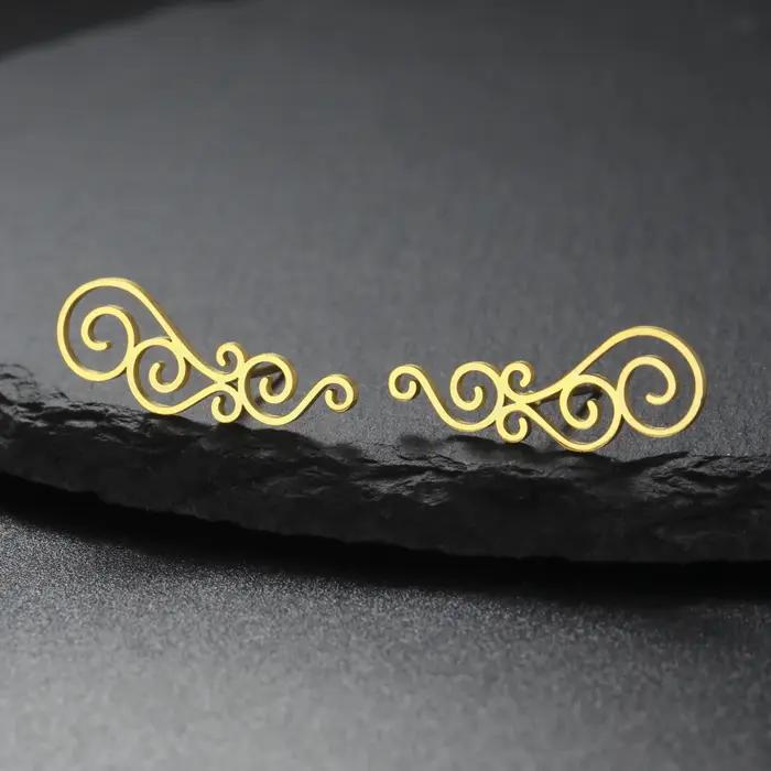 Boucles d'oreilles spirales florales en filigrane acier inoxydable pour femmes occasions spéciales cadeau anniversaire engagement fête