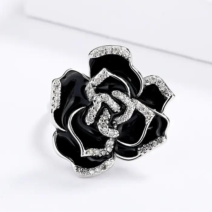 Bagues en forme de fleur rose pour femme