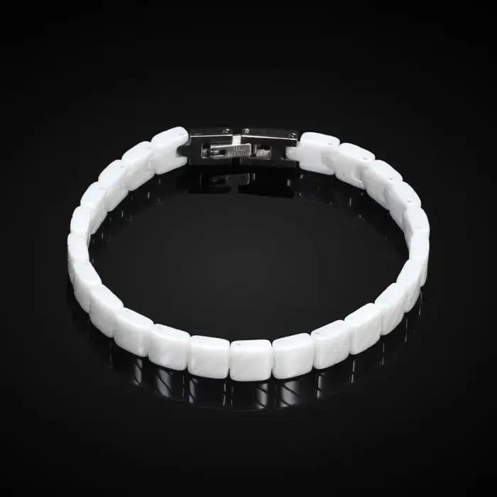 Bracelet en céramique patchwork noir et blanc pour femmes