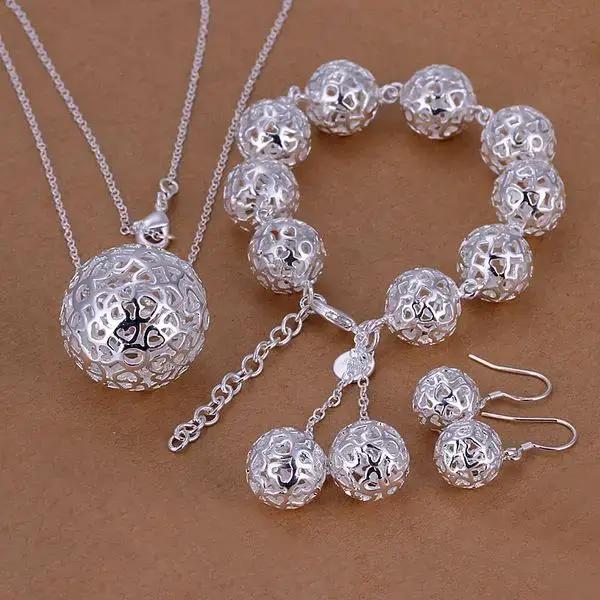 925 argent sterling certains modèles cadeau de Saint Valentin collier bracelet boucles d'oreilles ensembles de bijoux de mode pour les femmes mariage de mariée