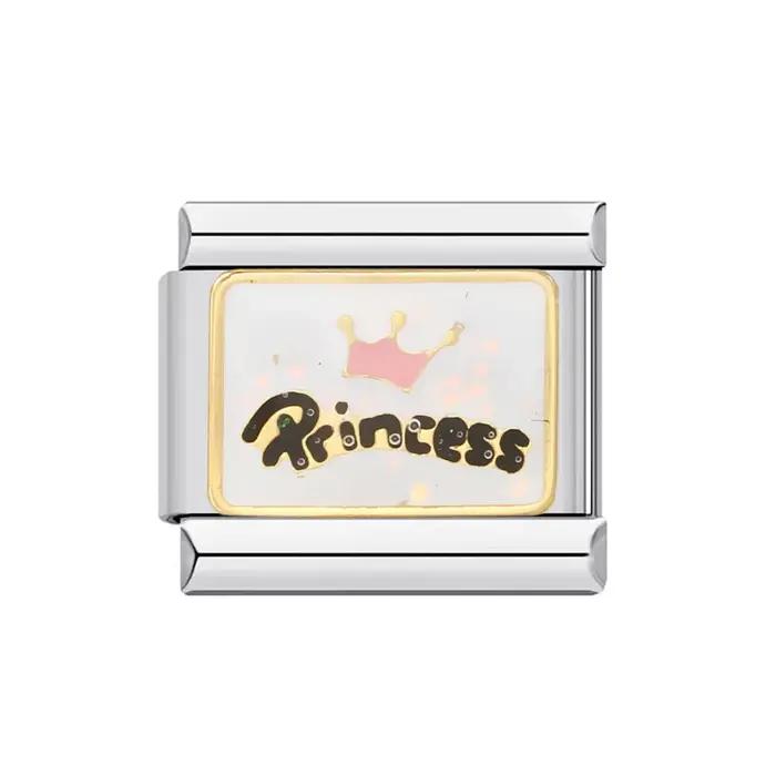 Bracelet italien en acier inoxydable pour femmes, 1 pièce, breloque princesse féerique sirène, joli