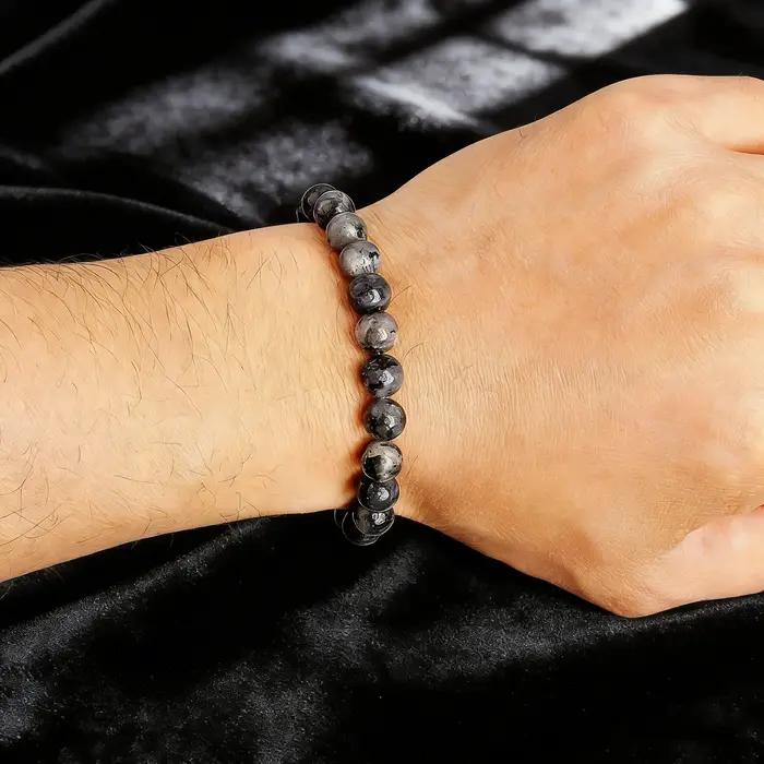 Bracelet en perles de labradorite naturelles avec charme Reiki pour femmes équilibre protection bijoux en cristal occassions spéciales