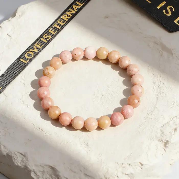 Bracelet en perles de rhodochrosite pierre naturelle bracelet reiki bijou de guérison cristal breloque vitalité cadeau pour femme occasions spéciales