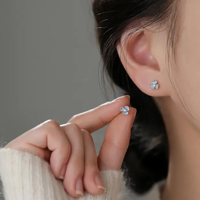 Boucles d'oreilles en argent Sterling 925 et Zircon pour femmes