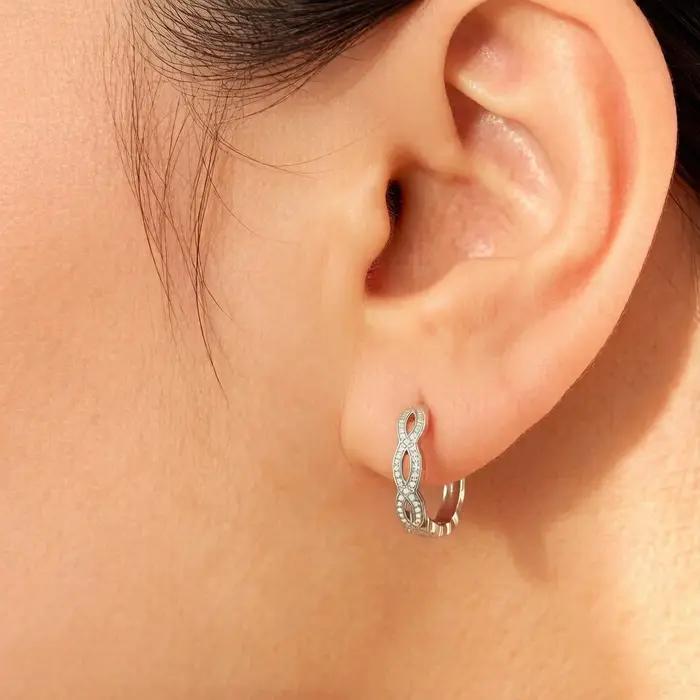 Boucles d'oreilles en forme de cercle amour éternel bijoux fins argent sterling 925 pour femmes cadeau romantique occasions spéciales