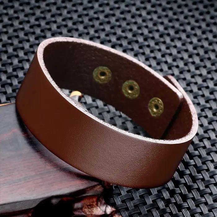 Bijoux tendance Vintage Bracelet en cuir brillant lisse