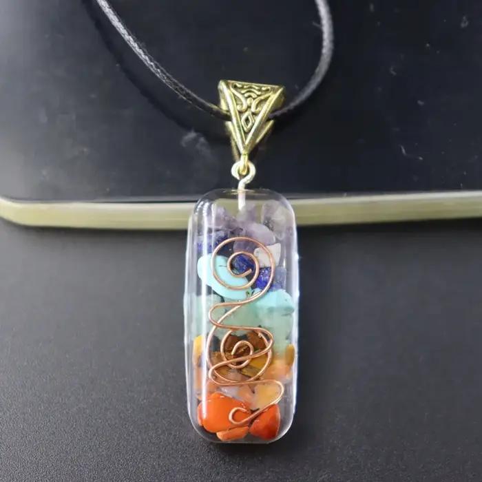 Collier en pierre naturelle de 7 chakras, pour Yoga, méditation, spirituel, rétro, Reiki, énergie de