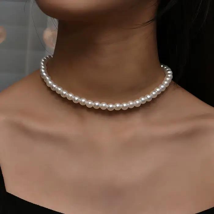 YWZIXLN 2021 tendance bijoux élégants mariage grand collier de perles pour les femmes mode blanc Imi