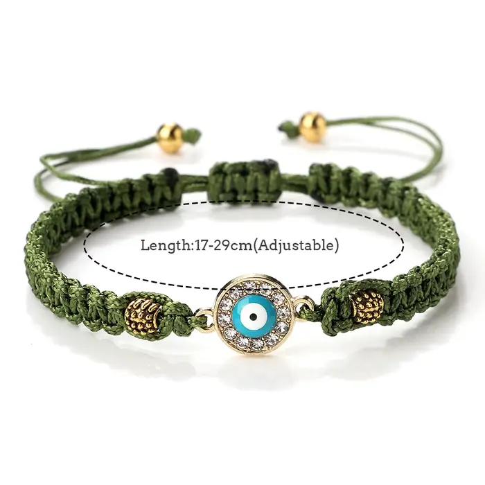 Femmes cristal bleu mauvais œil tressé Bracelet turc guérison Yoga Couple Bracelet & Bracelets chaîne Pulsera bijoux cadeau en gros