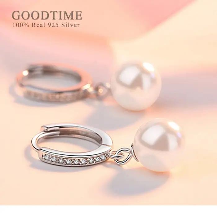 Femmes à la mode boucle d'oreille pur 925 en argent Sterling Zircon boucles d'oreilles