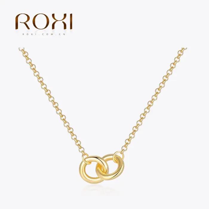 Collier Double Hoop en Argent Sterling 925 pour Femme