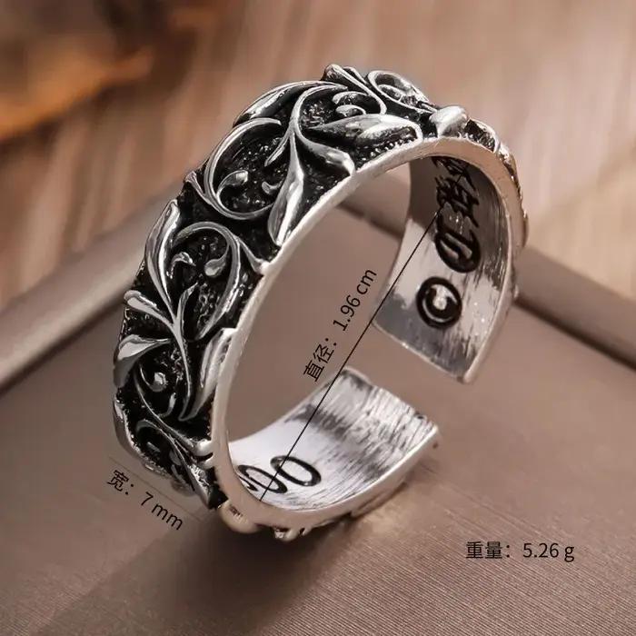 Bague rétro éternelle couleur argent Punk gothique Vintage, anneau ouvert pour hommes et femmes, bij