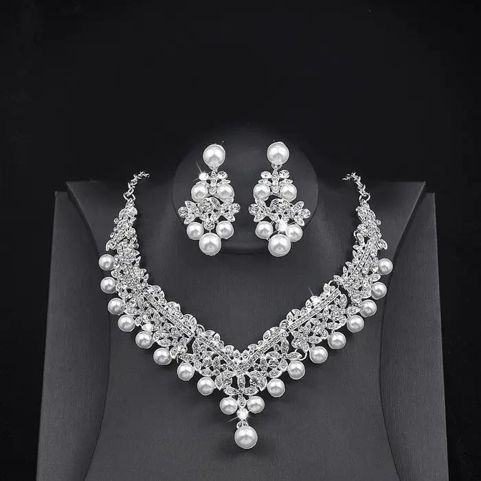 Ensemble de bijoux en perles de cristal pour femmes