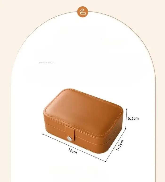 Boîte de rangement de bijoux en cuir PU jaune pour collection de bijoux haut de gamme femme occasions spéciales