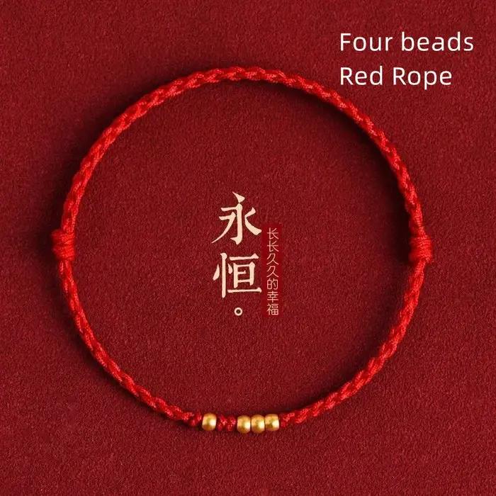 Bracelet porte-bonheur en corde rouge pour amoureux, amis, femmes et hommes, fait à la main, taille